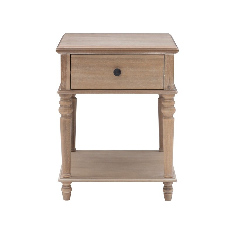 Jowin Classic Wood Side Table with Storage