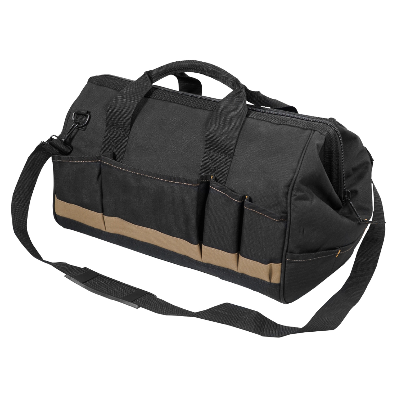 CLC 11 in. W X 12 in. H Polyester Tool Bag 25 pocket Black/Tan 1 pc