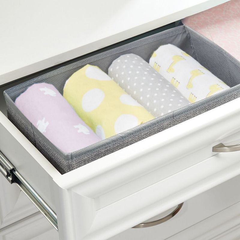 mDesign Fabric Nursery Child/Baby Divided Drawer Organizers， Set of 5