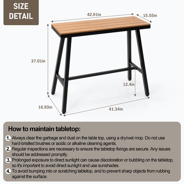 VredHom Outdoor Bar Table Bistro Dining Table