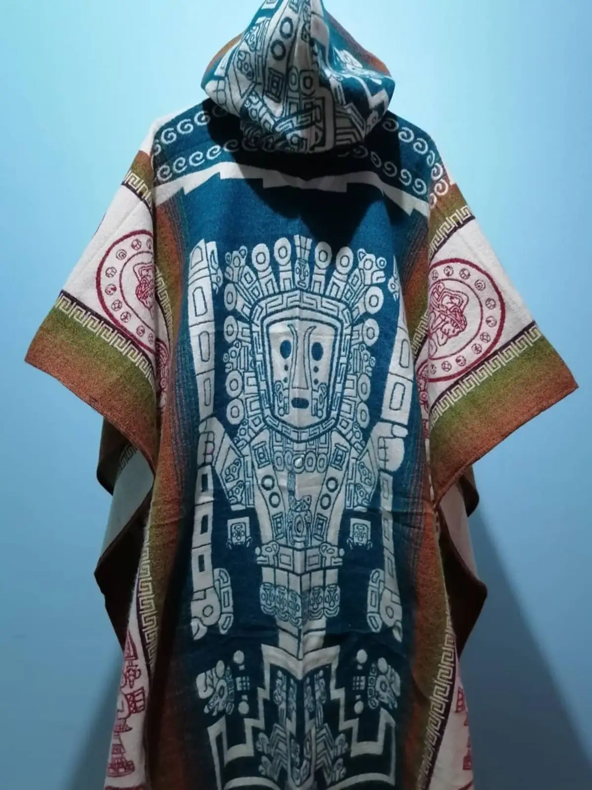 Ethnic Print Hooded Cape