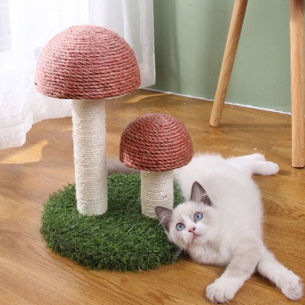 Lovely Caves Gardern Mushroom Cat Scratcher， Brown