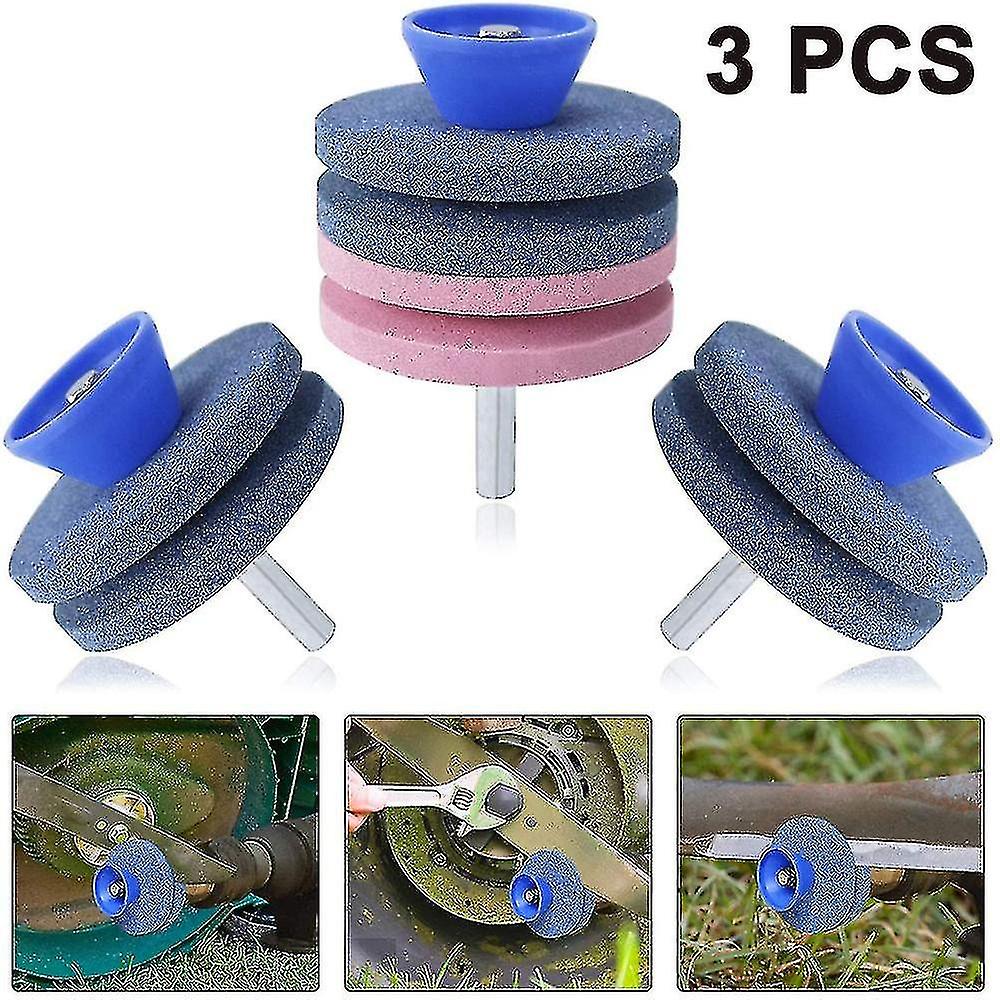 3pcs Grinder For Lawn Mower Knives， Lawn Mower Sharpener， Sharpening Wheel Grinding Wheel For Garden