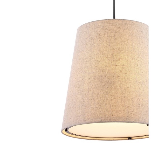 Led 1 light Arden Iron Pendant Oil Rubbed Bronze beige Jonathan Y