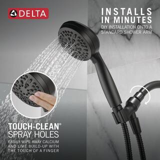 Delta 5-Spray Settings Wall Mount Handheld Shower Head 1.75 GPM in Matte Black 75511BL