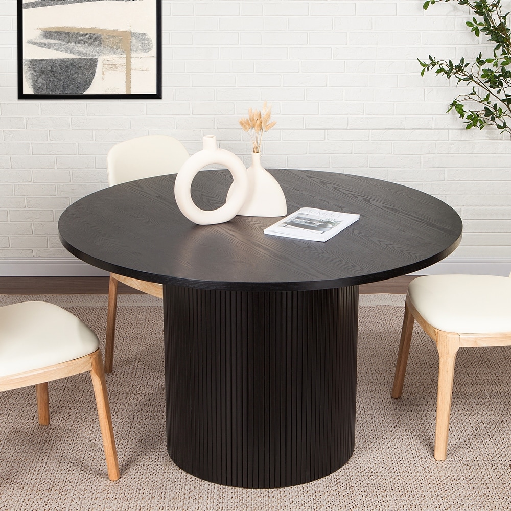 Round Fluted Pedestal Dining Table