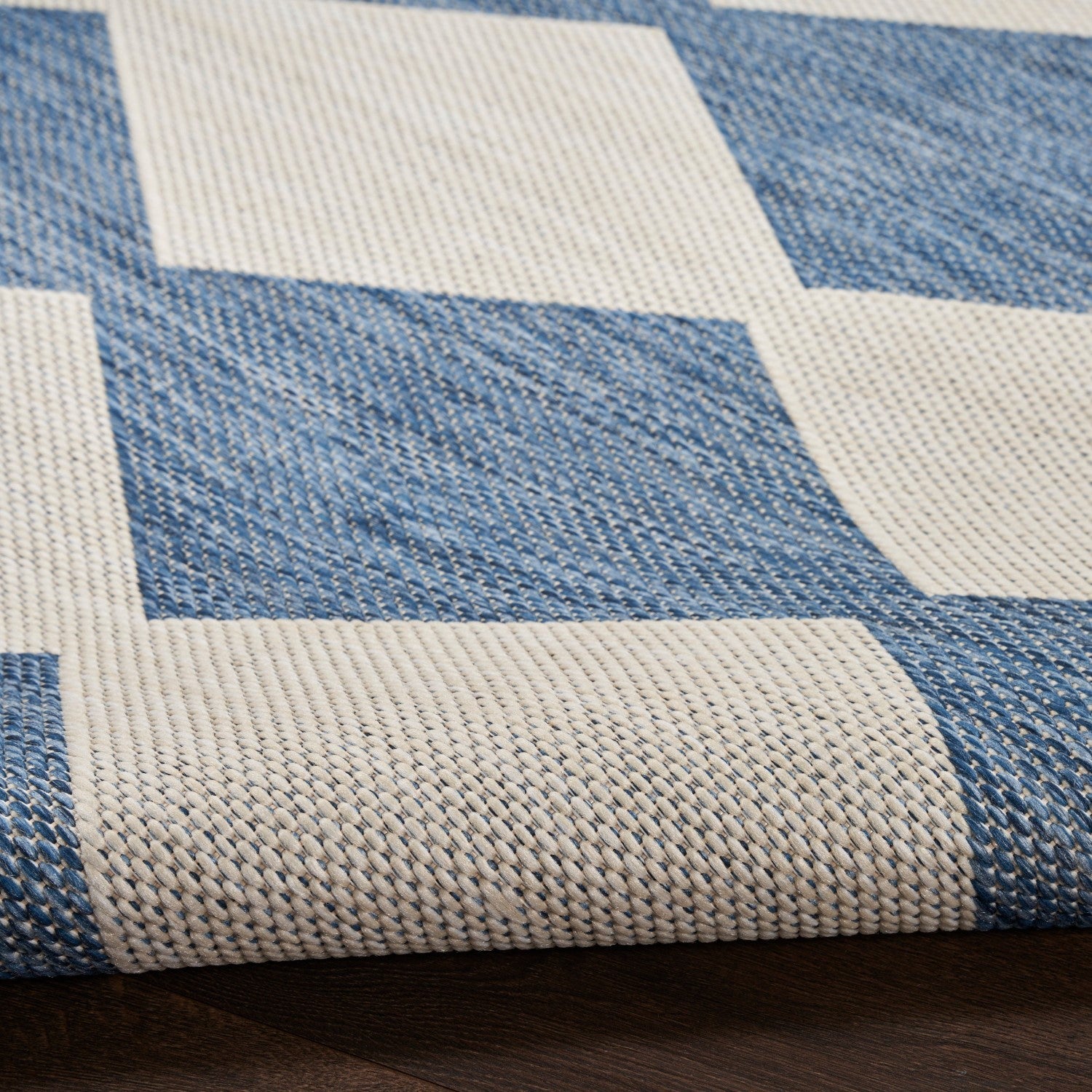 Positano Indoor/Outdoor Navy Blue Geometric Rug