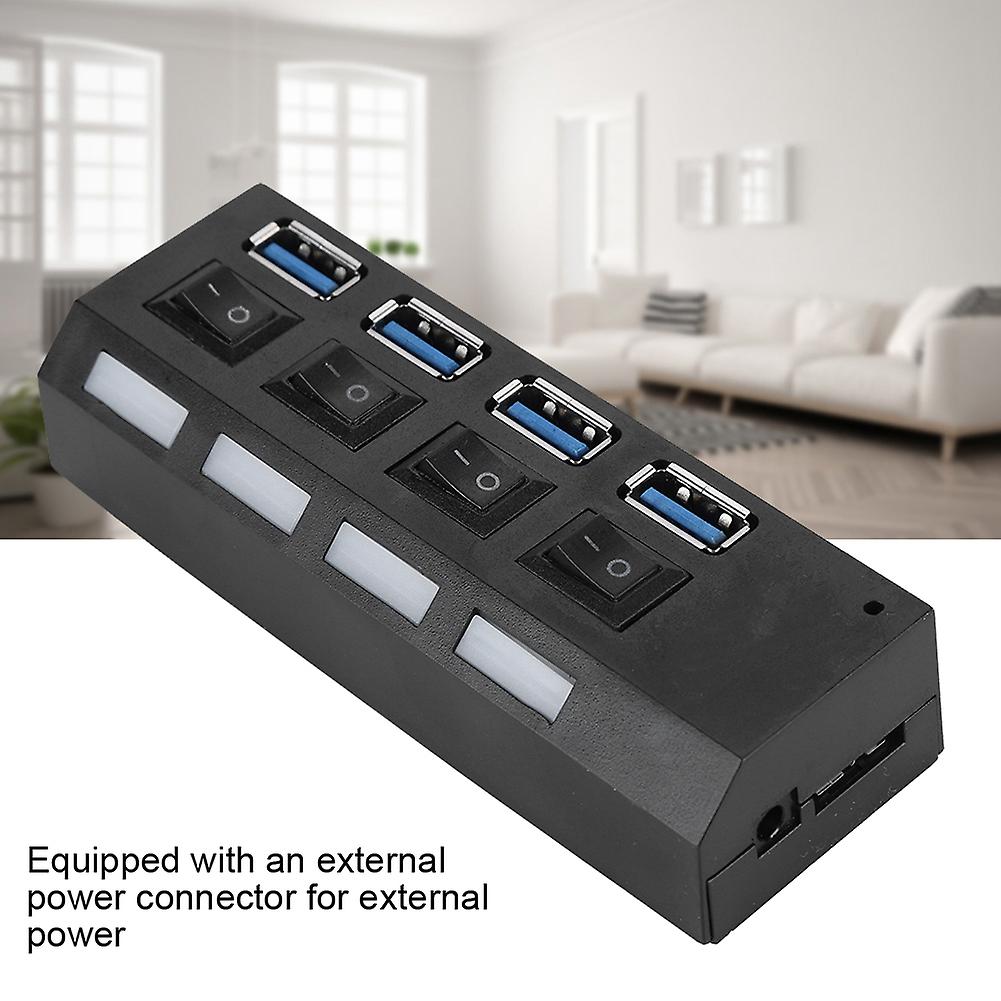 High-speed Usb3.0 Splitter 4-port Usb Hub Switch Expansion Port With Power Supply