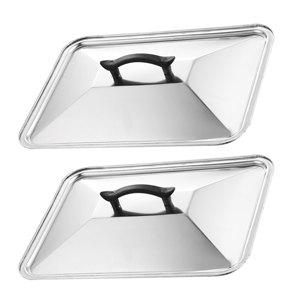 Frcolor Cover Lid Pan Stainless Steeltray Dish Lids Pot Chafing Grilling Chafer Metal Universal Dome Warming Trays Cookware