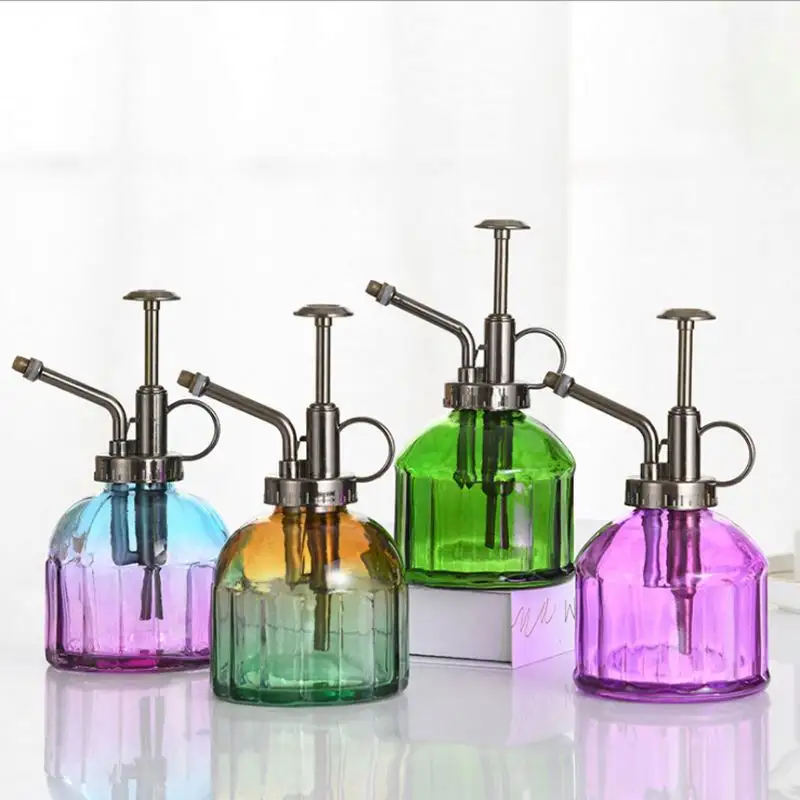 Glass Watering Spray Bottle  Vintage Gardening Trigger Water Empty Sprayer Garden Tools Watering Can Water Sprinkler/