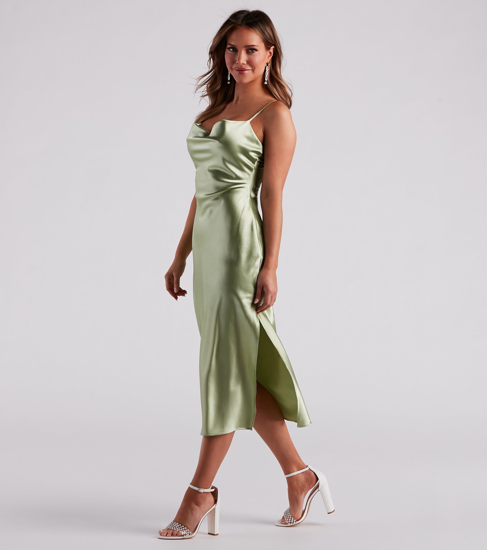 Silky Sleek Satin Slip Midi Dress