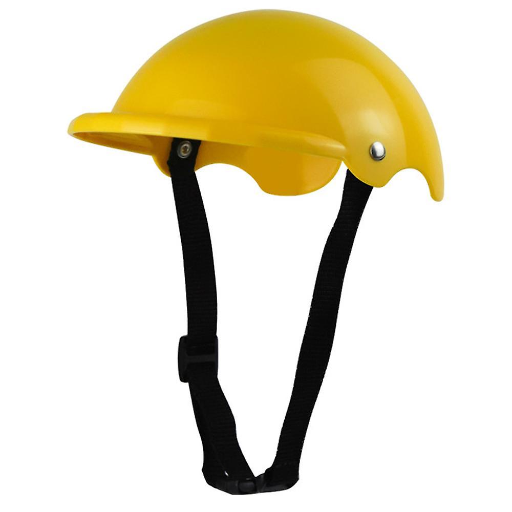Pet Helmet， Dog Cat Safety Ridding Cap Motorcycle Bike Hat， Soft Padded Sun Rain Protection-yellow