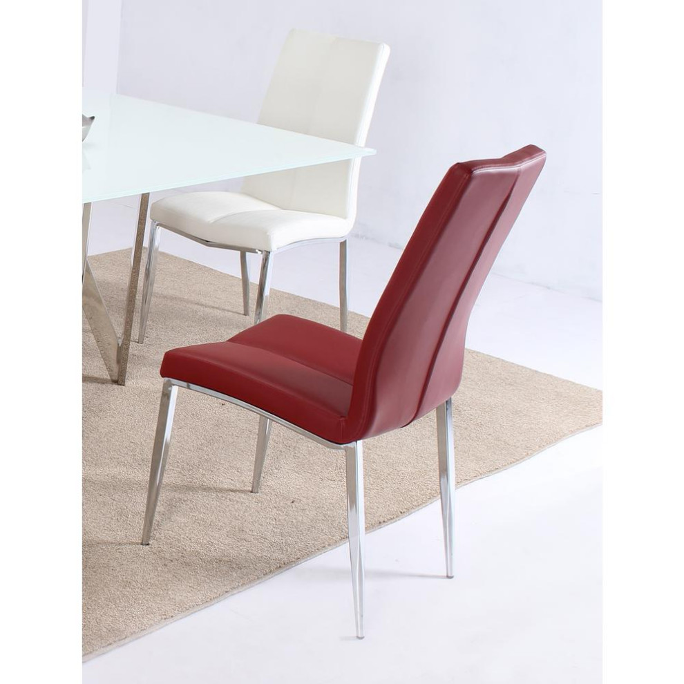 Curved Back Side Chair    Set Of 4  Red   Contemporary   Dining Chairs   by BisonOffice  Houzz