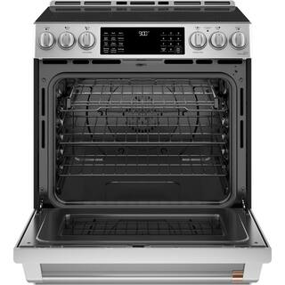 Cafe 30 in. 5.7 cu. ft. Slide-In Smart Electric Range with Convection in Stainless Steel Self Clean CHS900P2MS1