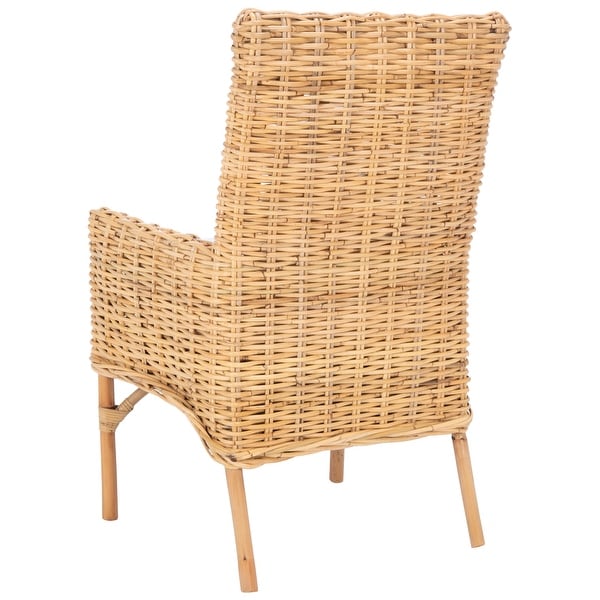 SAFAVIEH Nancy Coastal Rattan Accent Chair with Cushion - 18.5