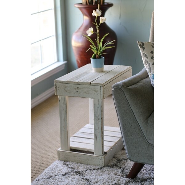 Slatted Reclaimed Wood End Table