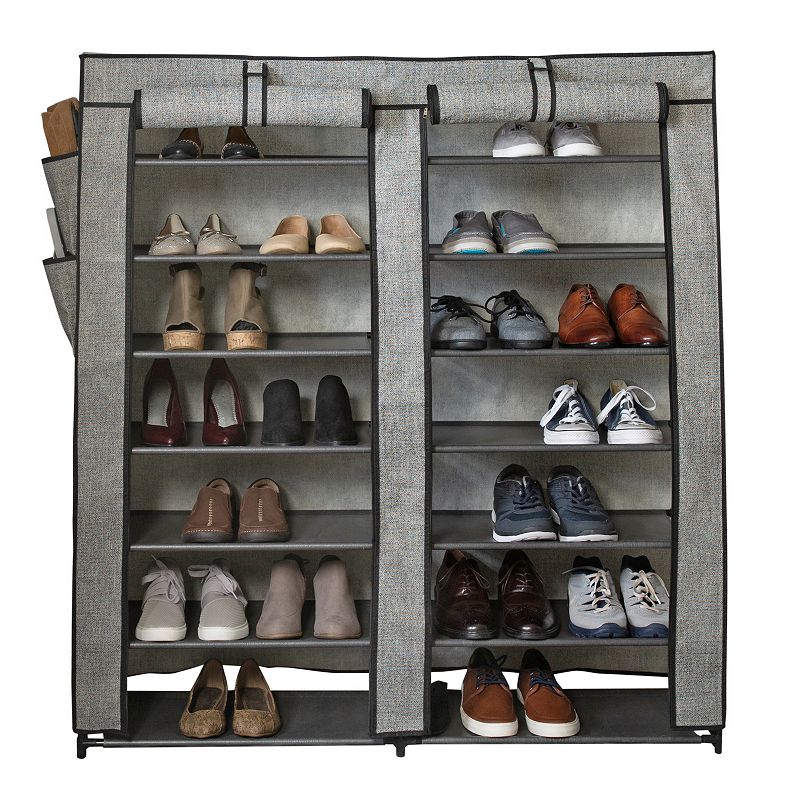 Simplify 7 Tier Double Wide 14 Shelf Shoe Closet