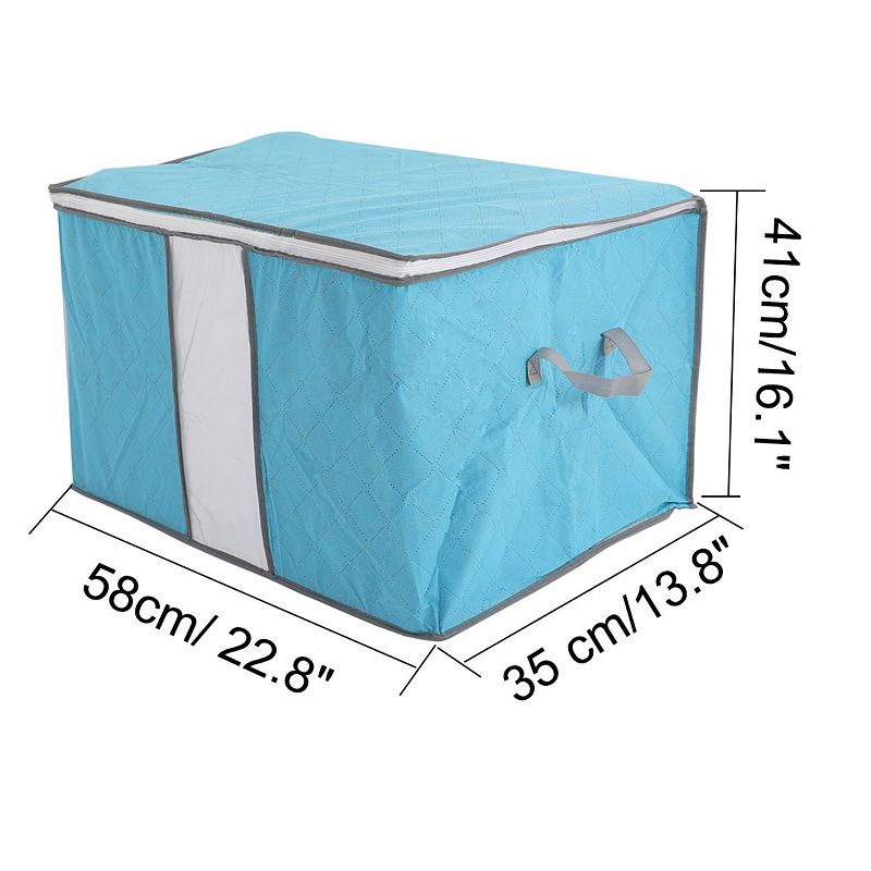 Home Foldable Zippered Dustproof Quilt Clothes Storage Bag Container