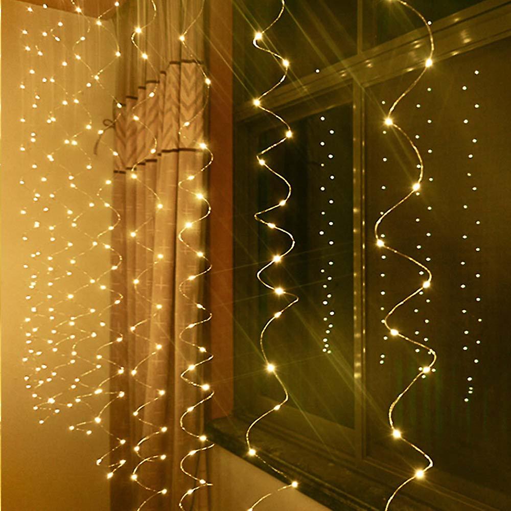 3*3-m 300 L-eds Curtain Lamp Usb Soft Wire Full Curtain Starry Light Christmas String Light No.326662