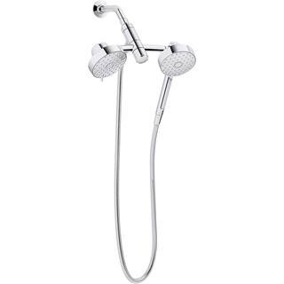 KOHLER Awaken 3-Spray Patterns with 2.5 GPM 5 in. Wall Mount Dual Shower Heads in Polished Chrome K-23218-CP