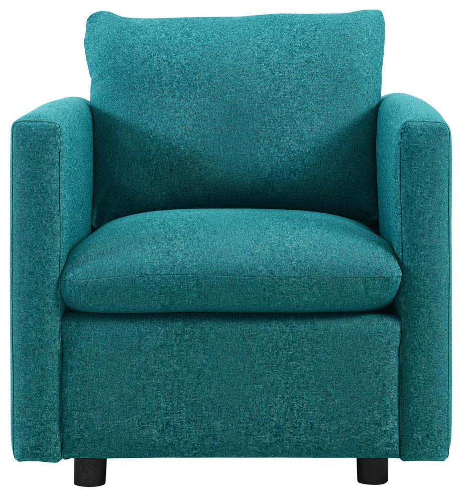 Rowan Teal Upholstered Fabric Armchair   Modern   Armchairs And Accent Chairs   by Rustic Home Furniture Deco  Houzz