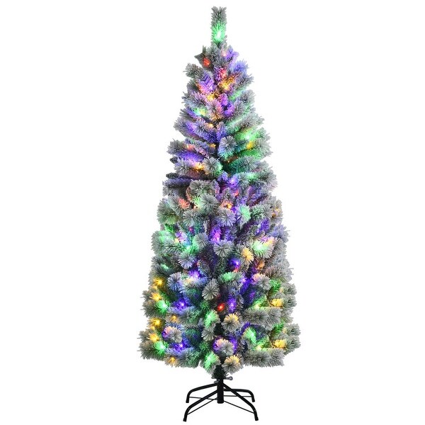 PreLit Hinged Christmas Tree with Remote Control LED Lights