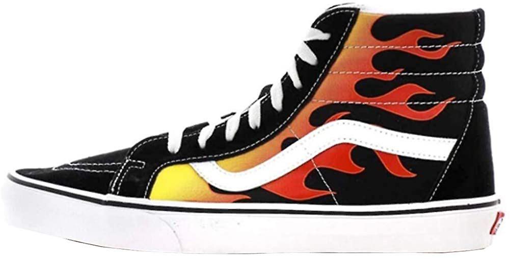 Vans UA Sk8 Hi Reissue Flame Black Unisex Suede Skate Trainers