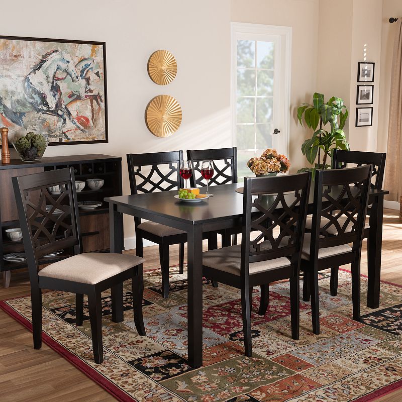 Baxton Studio Mael Dining Table and Chair 7-piece Set