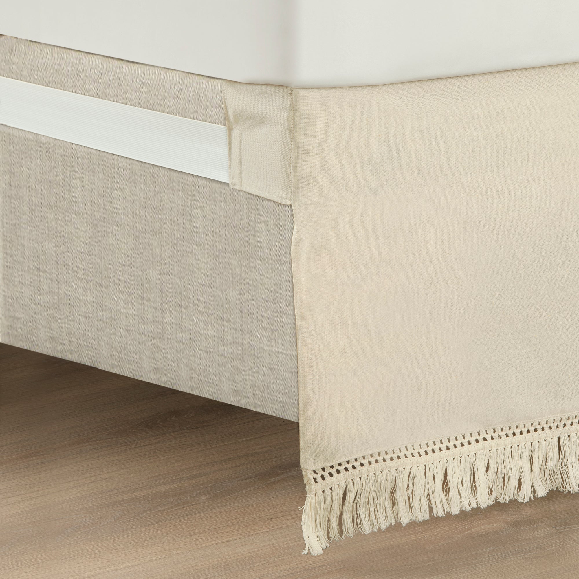 Boho Fringe 15-Inch Tailored Drop Easy Fit Bed Skirt