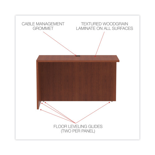 Alera Valencia Series Reversible Return/Bridge Shell， 47.25w x 23.63d x 29.5h， Cherry (VA354824MC)