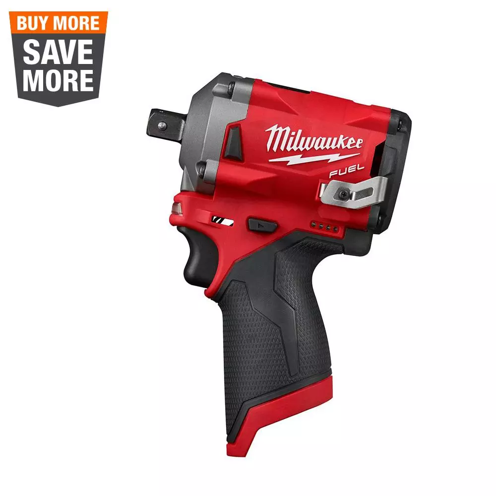 Milwaukee M12 FUEL 12-Volt Lithium-Ion Brushless Cordless Stubby 1/2 in. Impact Wrench with Pin Detent (Tool-Only) and#8211; XDC Depot