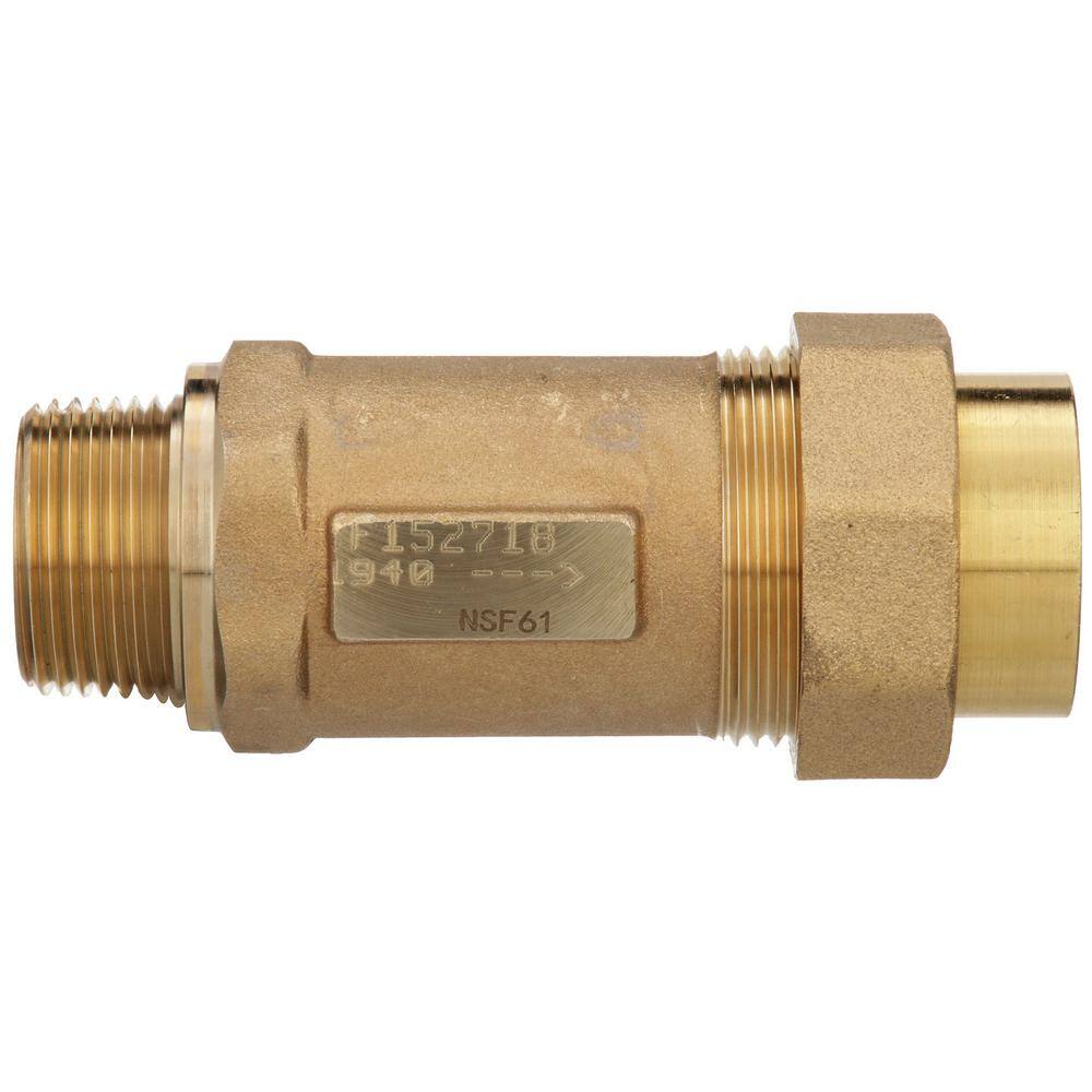 Zurn 1 in. Dual Check Valve with 1 in. Male Inlet x 1 in. Union Female Outlet 1MX1UF-700XL