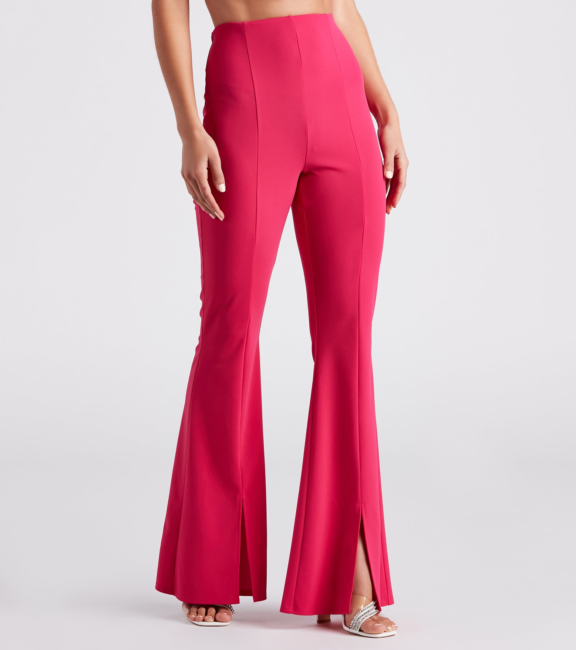 Split Decision Crepe Flare Pants