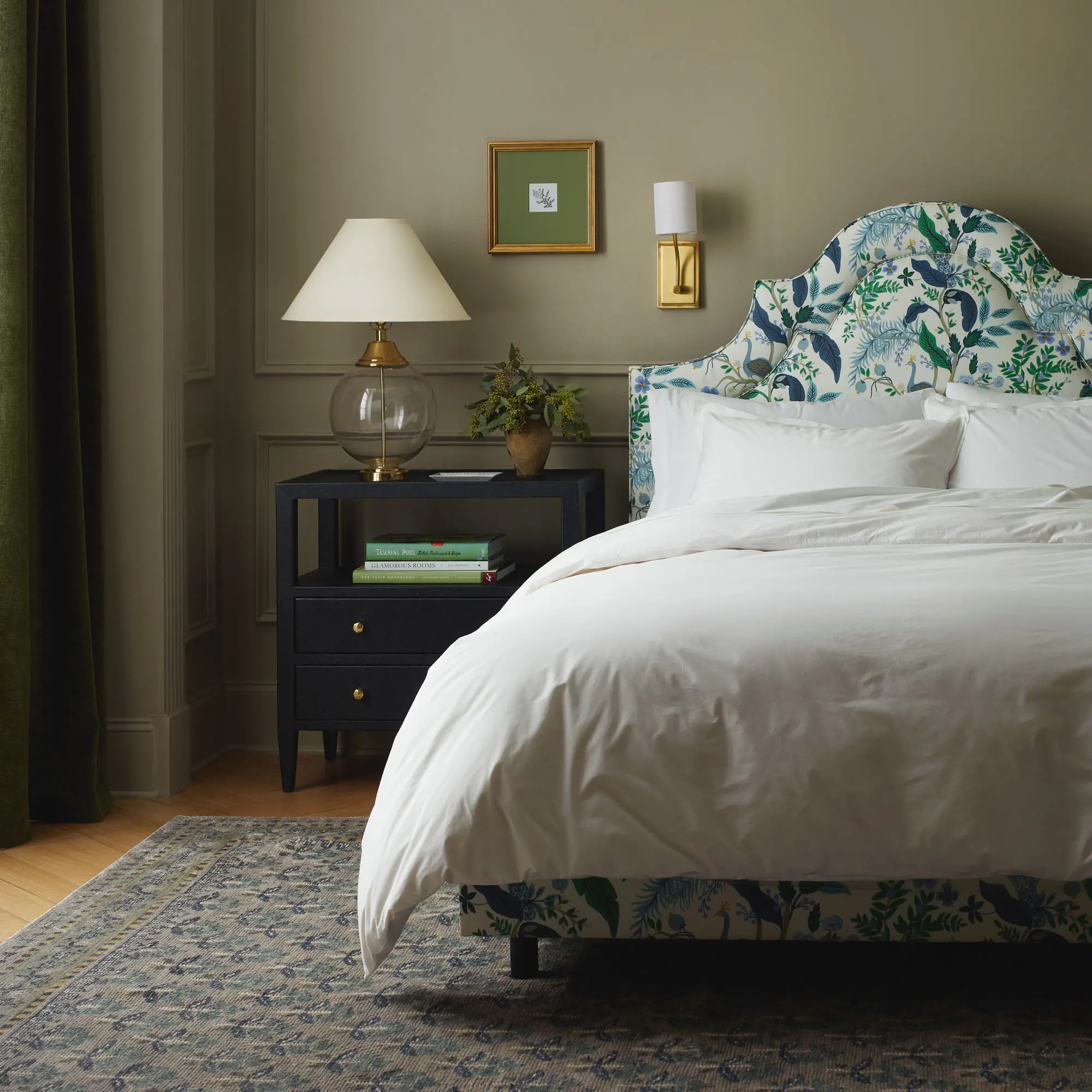 Rifle Paper Co. Marion Blue Peacock Twin Bed