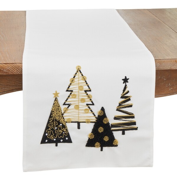 Festive Charm Christmas Trees Table Runner