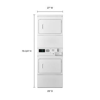 Whirlpool 7.4 cu. ft. 240-Volt White Electric Double Stacked Commercial Dryer Coin Operated CSP2940HQ