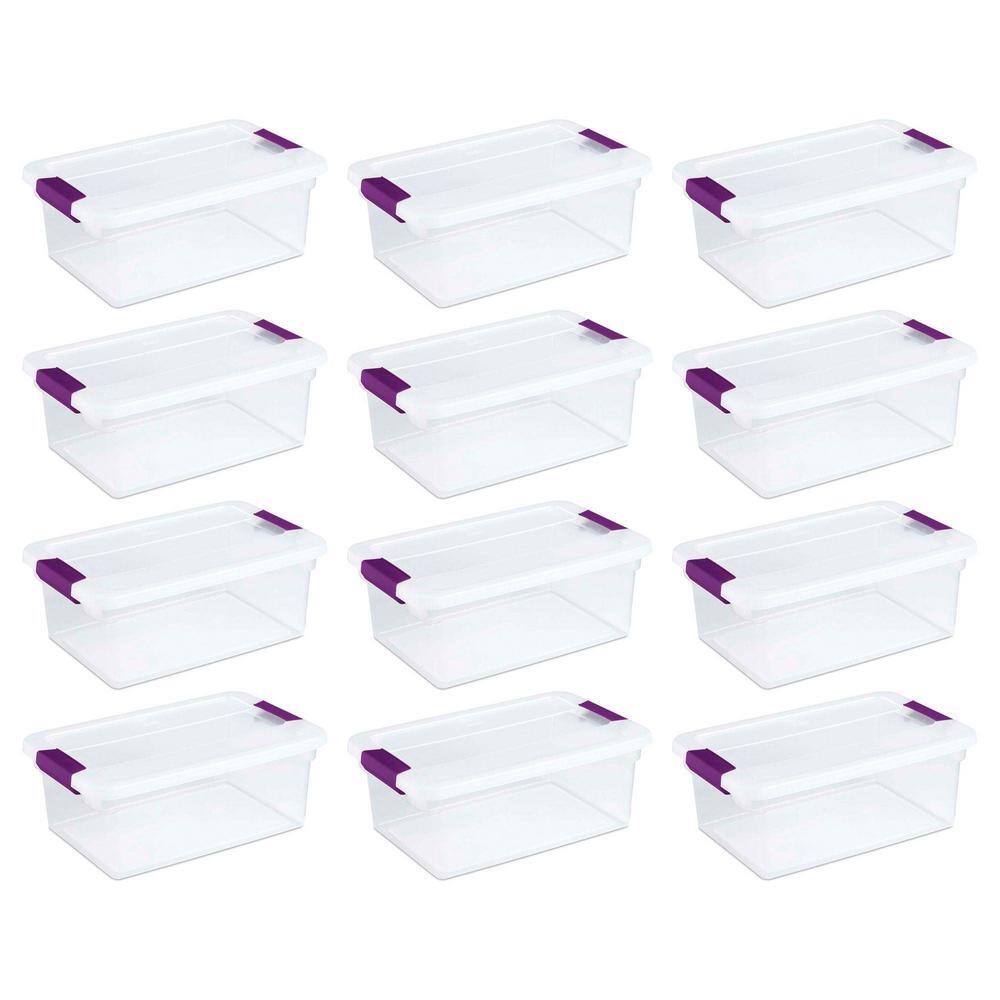 Sterilite 15-Quart Plastic Stackable Storage Container with Lid Clear (12 Pack) 12 x 17531712