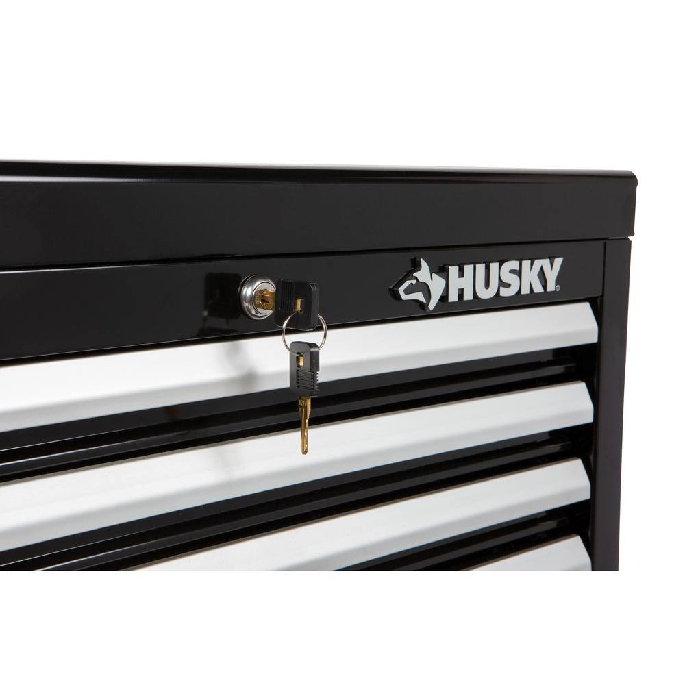 Husky 26 in. W x 12 in. D Standard Duty 4-Drawer Top Tool Chest in Gloss Black HKST98065BK