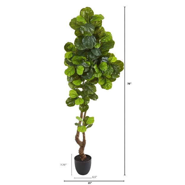 Nearly Natural 78-in Fiddle Leaf Artificial Tree (real Touch)