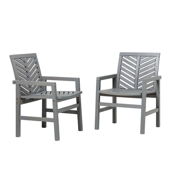 Middlebrook Acacia Wood Chevron Patio Chair (Set of 2)