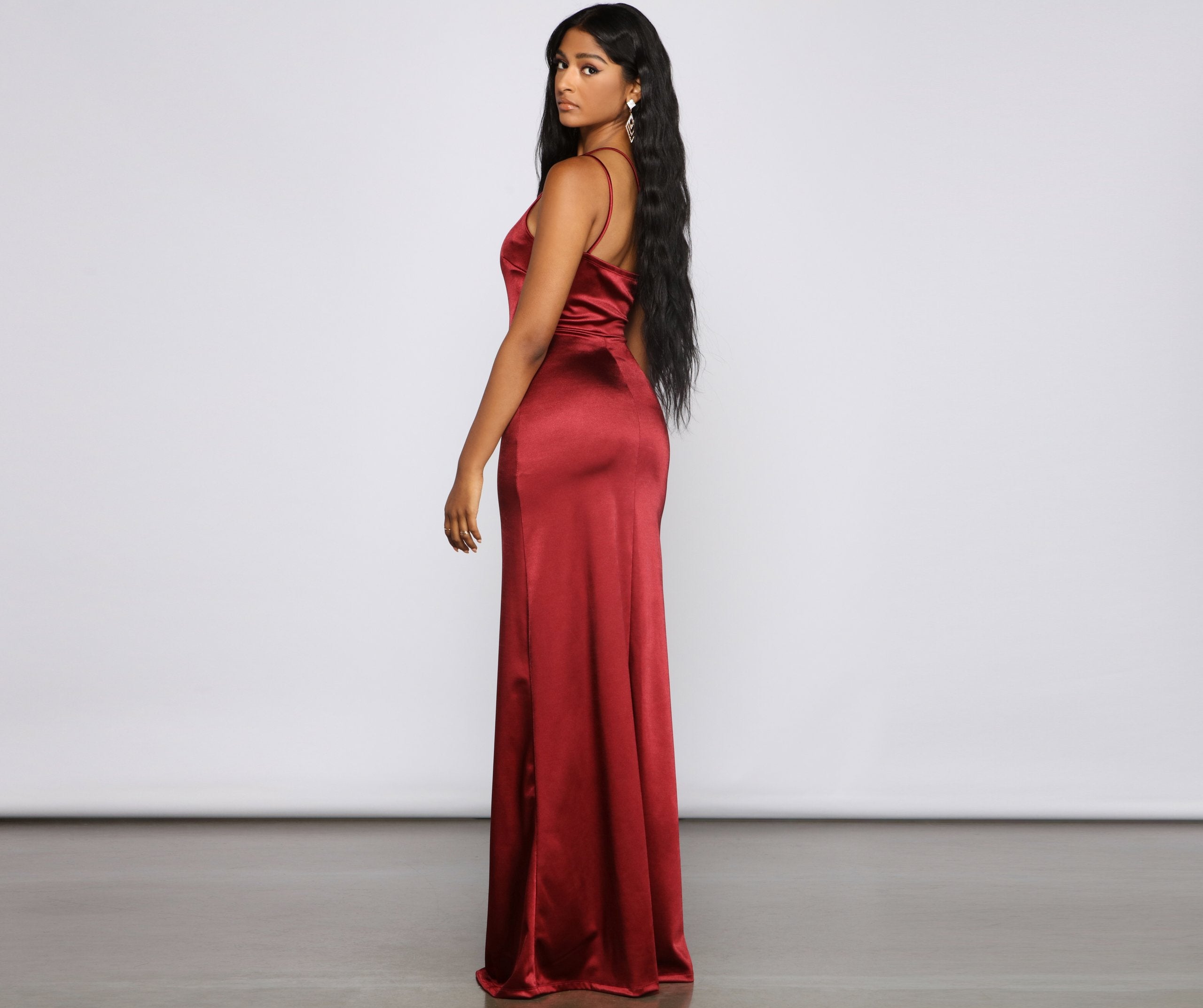 Rhiannon One-Shoulder Satin Long Dress