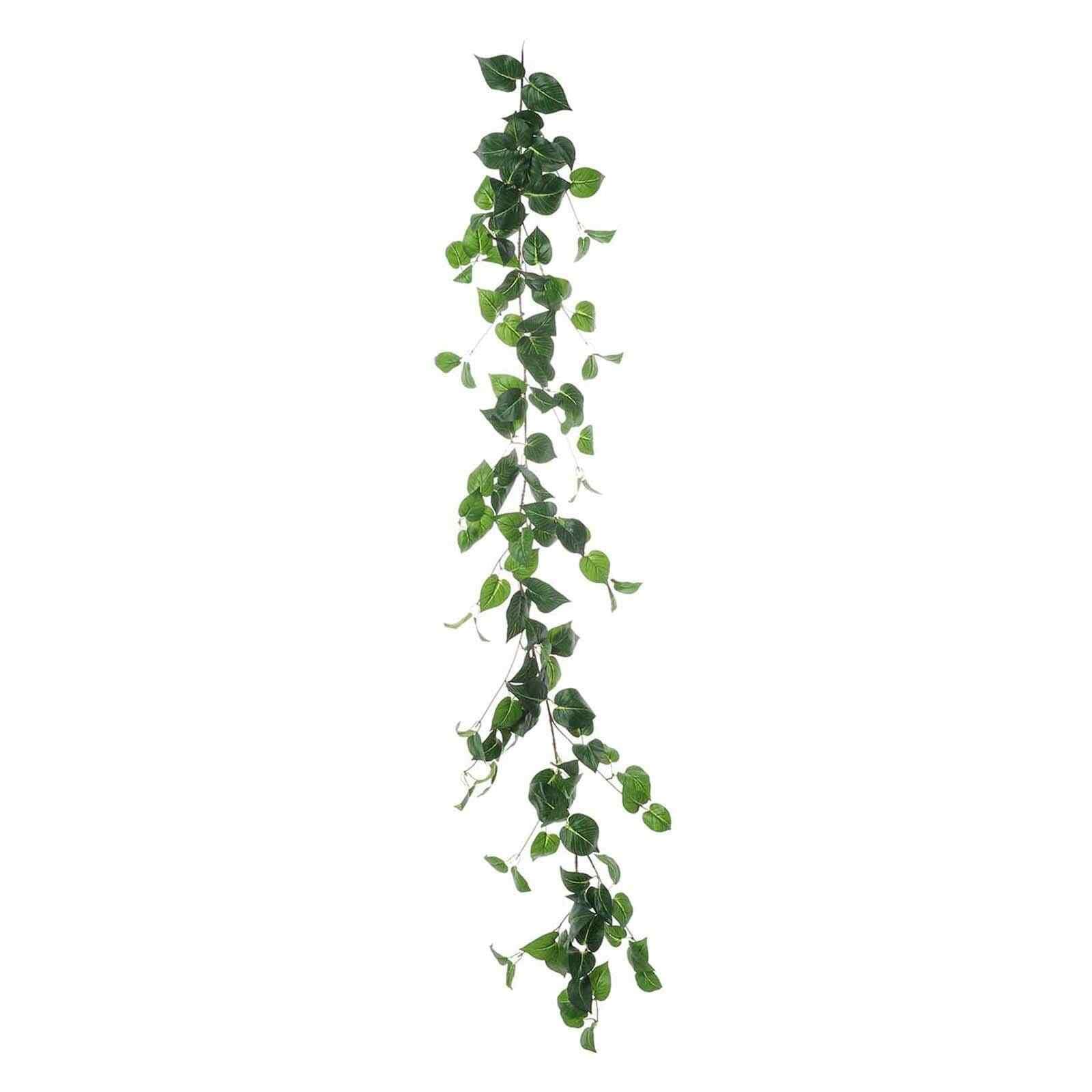 Green Real Touch Artificial Poplar Leaf Garland, Flexible Vine 5ft