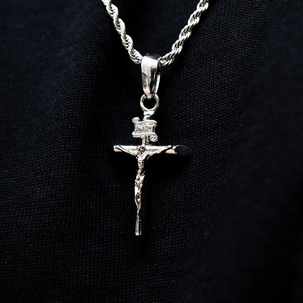 Crucifix in White Gold