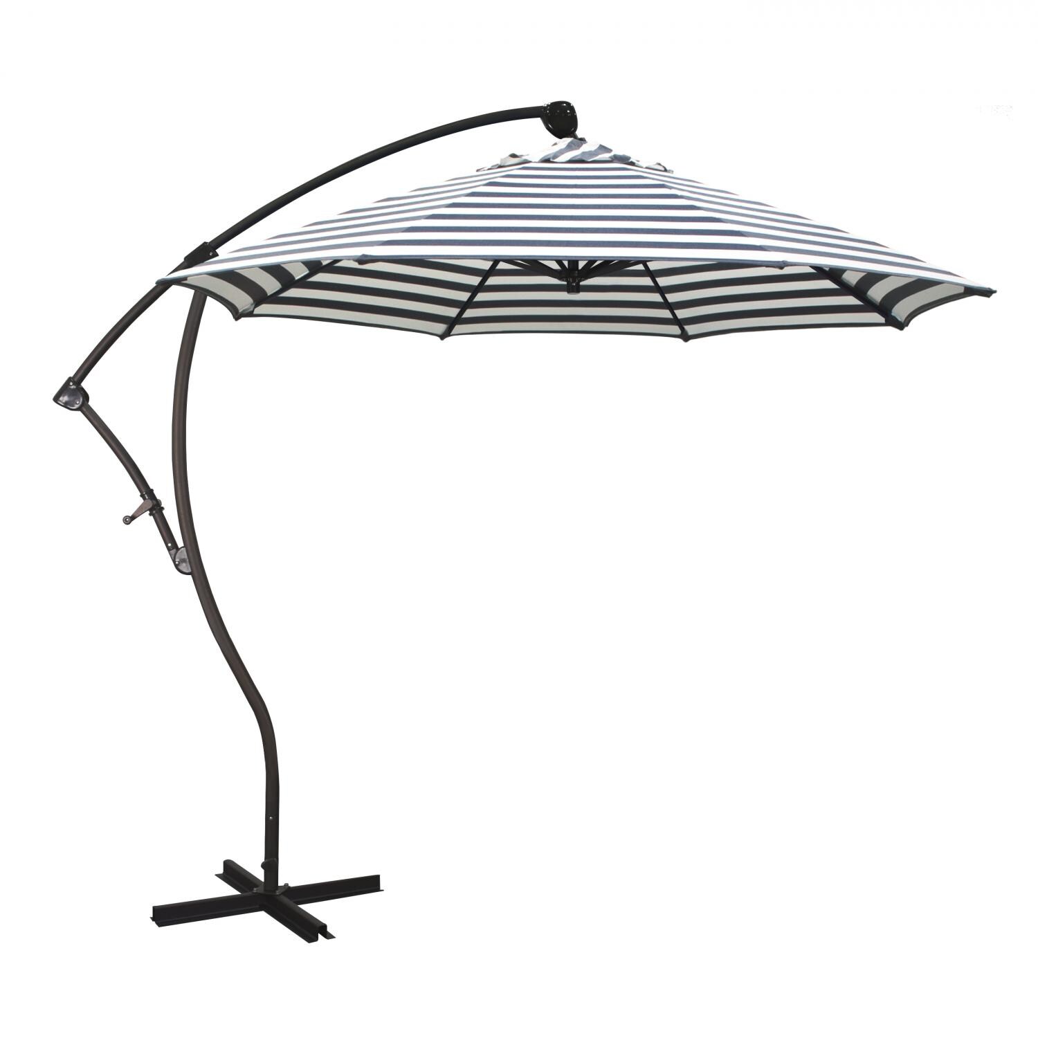 California Umbrella Bayside Series 9 Ft Octagonal Aluminum 360 Tilt Cantilever Patio Umbrella W/ Crank Lift