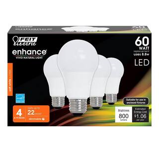 Feit Electric 60-Watt Equivalent A19 Dimmable CEC Title 20 ENERGY STAR 90+ CRI LED Light Bulb in Daylight (24-Pack) OM60DM950CA46