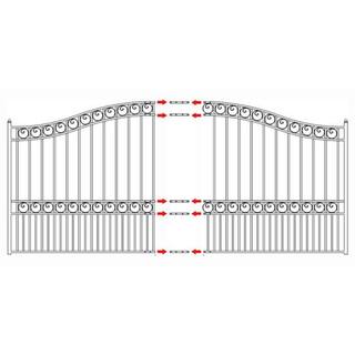 ALEKO Paris Style 14 ft. x 6 ft. Black Steel Single Swing Driveway Fence Gate DG14PARSSW-HD