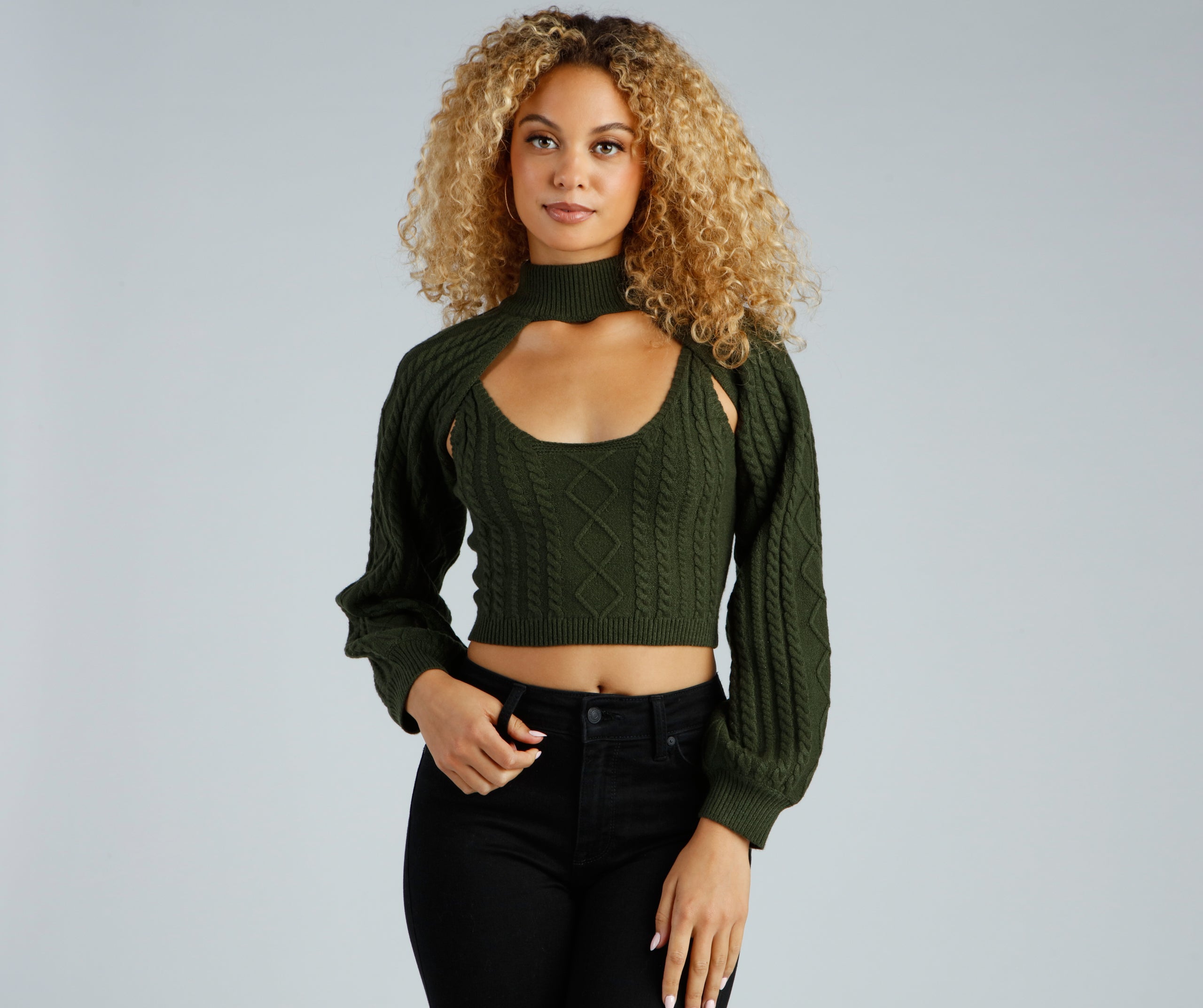 Autumn Harvest Mock Neck Sweater Top