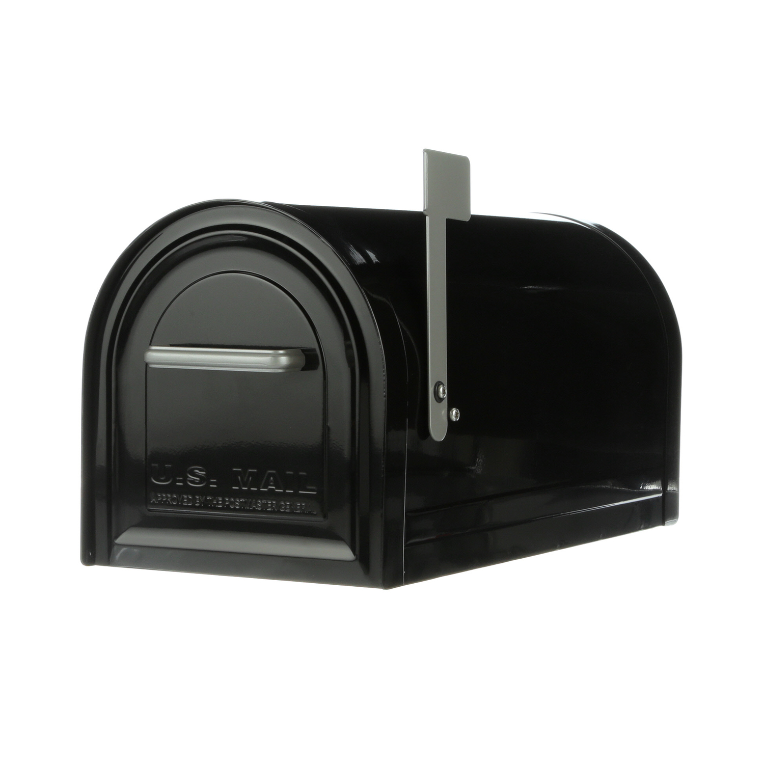 Gibraltar Mailboxes Reliant Contemporary Galvanized Steel Post Mount Black Mailbox