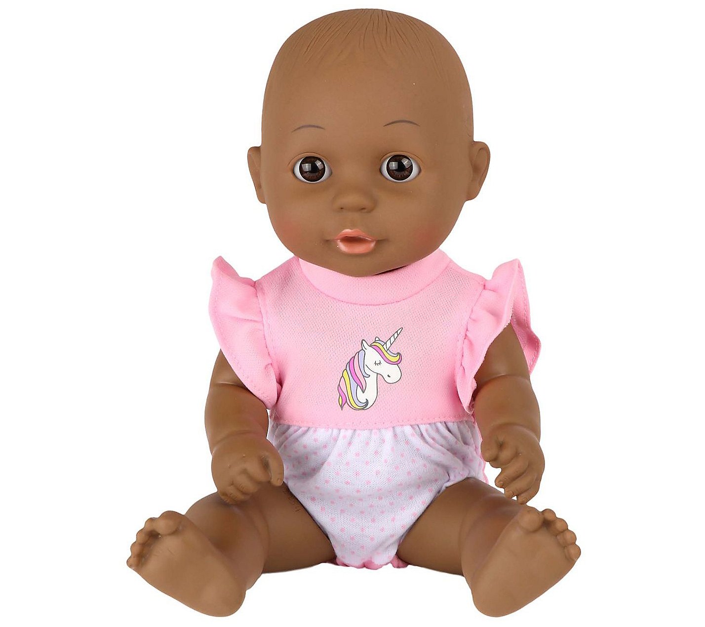 Bath Time 12 Baby Doll with Unicorn Floatie -African America