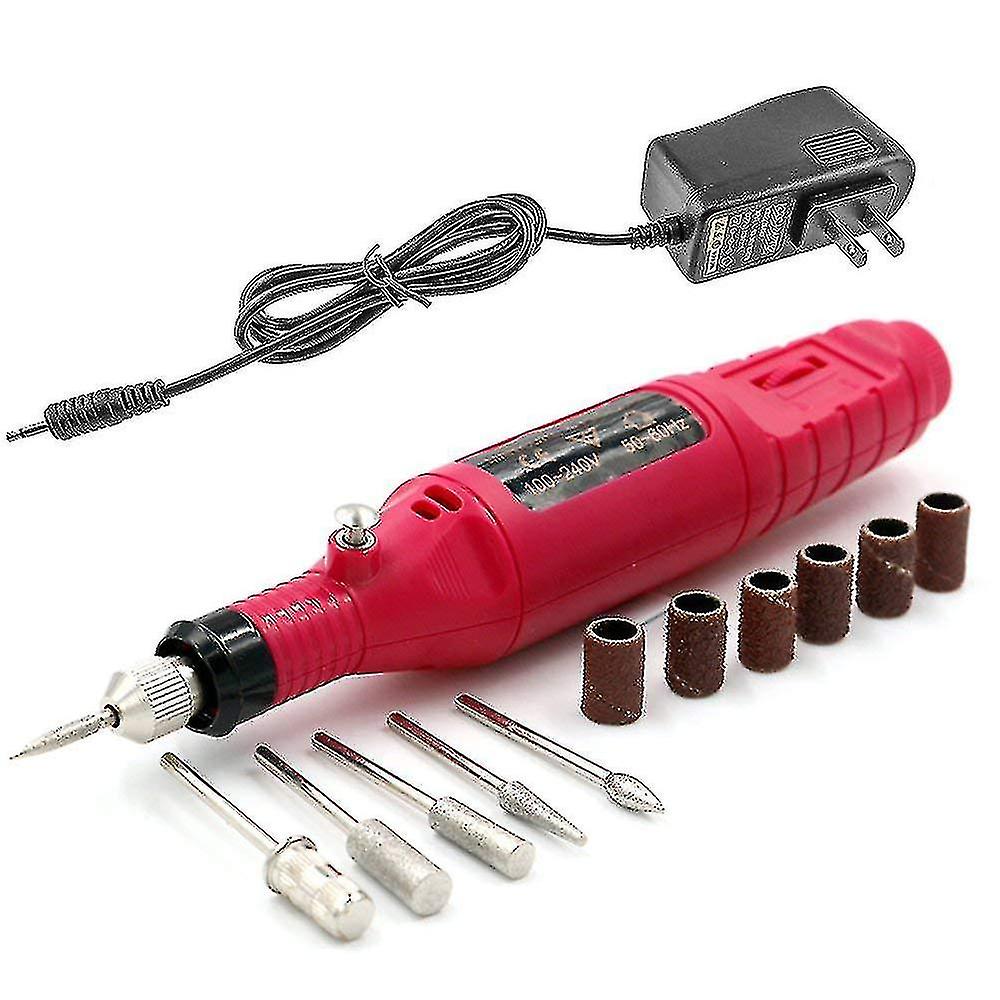 Electric Nail Drill Machine Filer Kit Rotary Carver Nail Polish Machine Set With 6 Acrylic Gel Remover Pedicure Tools Nail Art